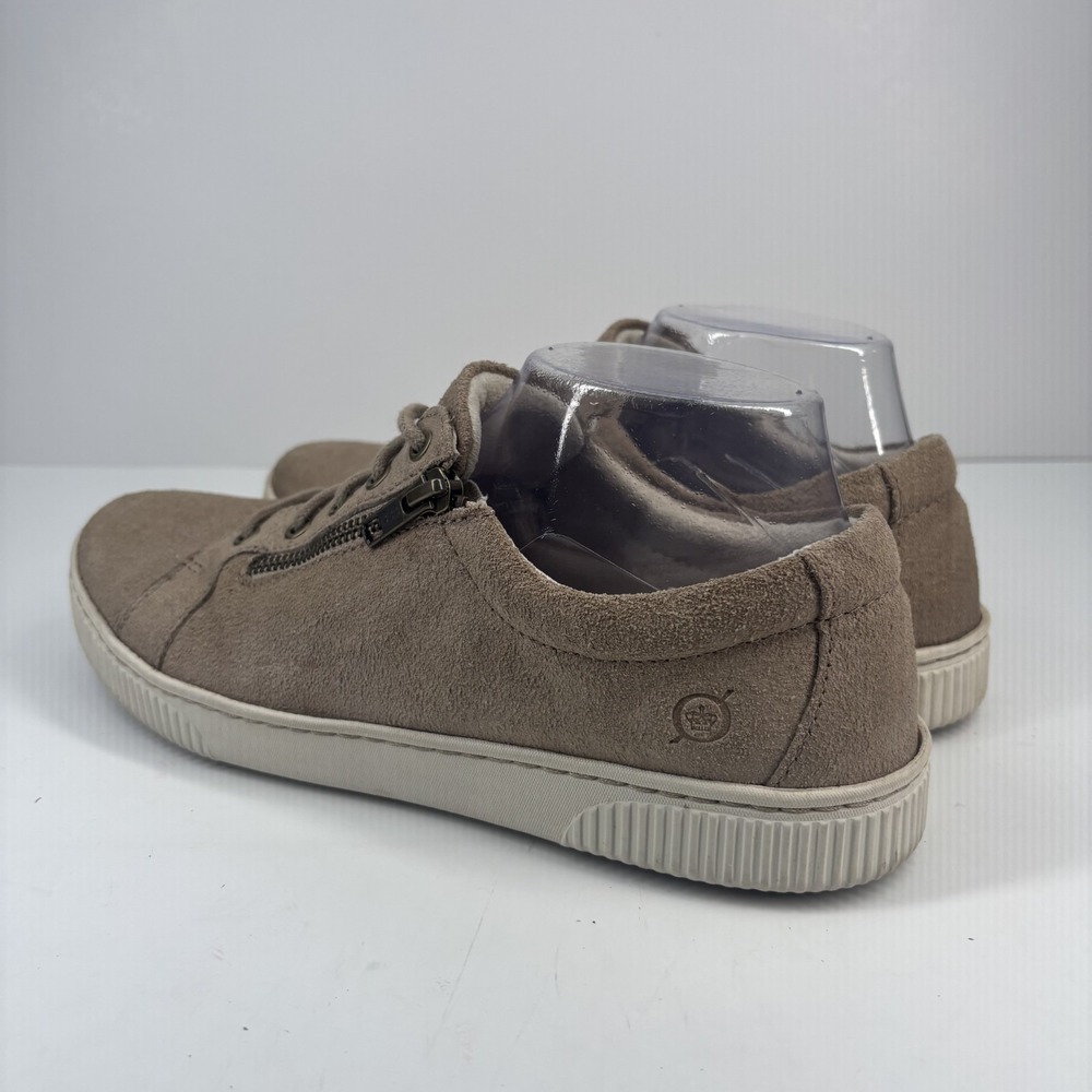 Born Tamara Women's US 10M Taupe Suede Low-Top Casual Sneakers Lace-Up Side Zip - Picture 11 of 16